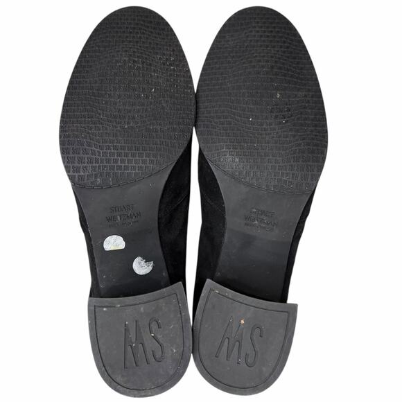 Stuart Weitzman Hiline Black Suede OTK Boots 3.5” Block Heel Size 10M Rare Chic - Picture 14 of 16